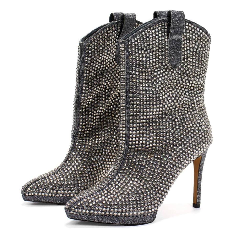 Elegant Silver Studded Women's Boots